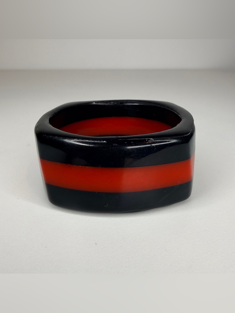 Black and red stripe bangle